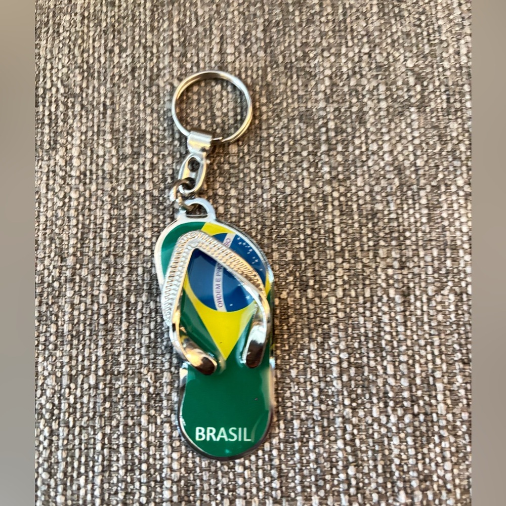 BRASIL Flag Flip Flop Keychain